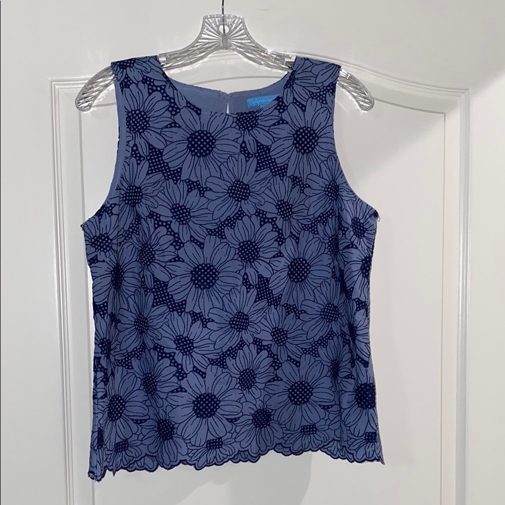 Draper James Blue and White Tank Top Tie-Dye Style